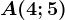 A(4;5)