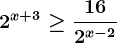 2^x+3\geq \frac162^x-2