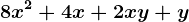 8x^2+4x+2xy+y