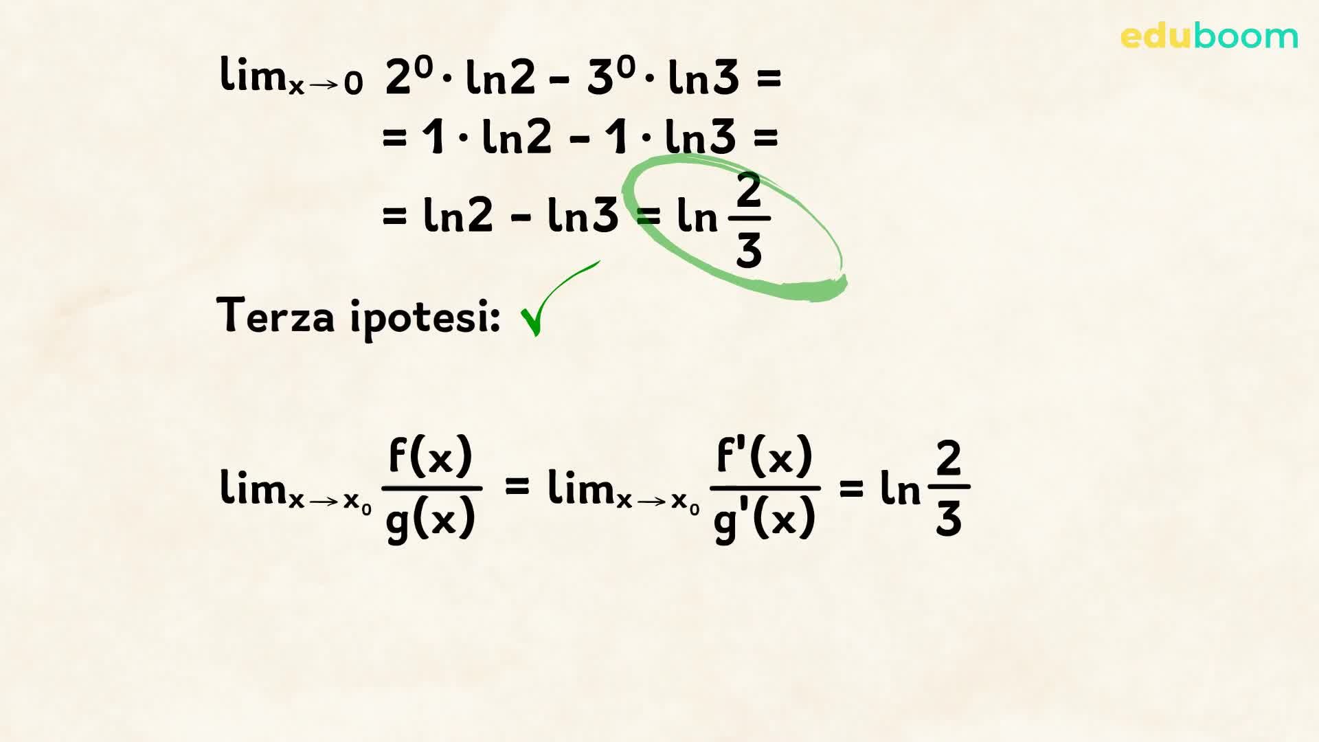 Il teorema di de l'Hopital. Matematica quarta superiore