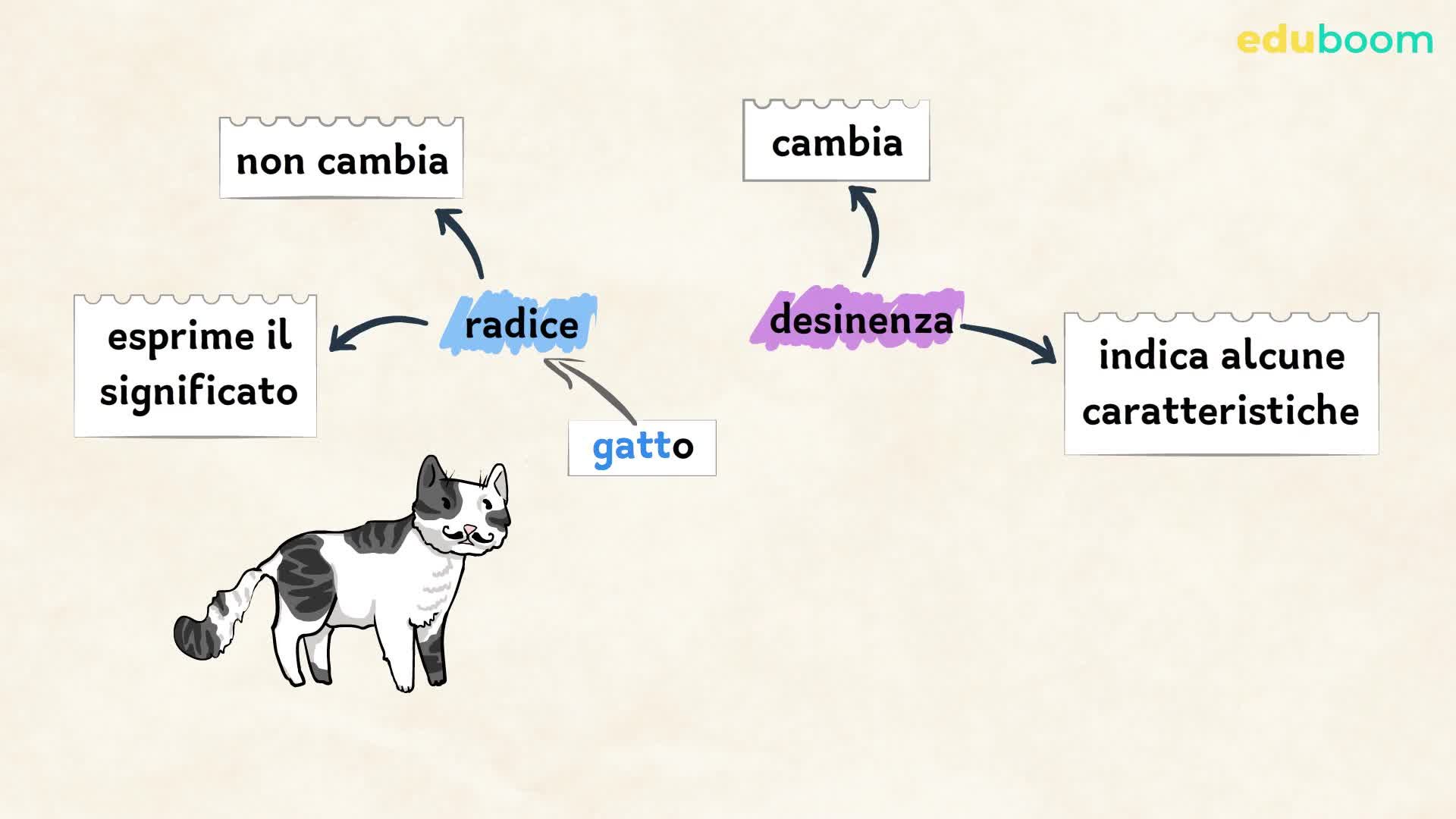 Radice e desinenza del nome. Lingua italiana quarta primaria